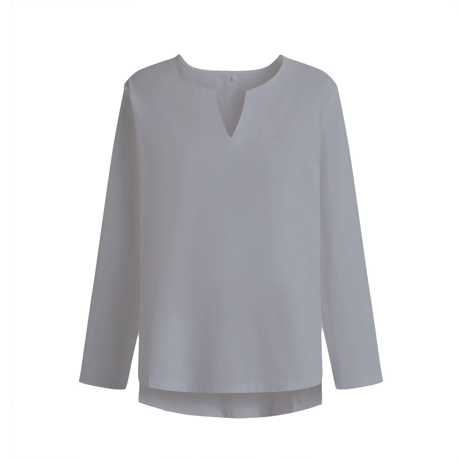 

Мужские однотонные футболки большого размера S-5XL с v-образным вырезом и длинным рукавом Camisas De Hombre Camisas Masculina Рубашки для мужчин Рубашки