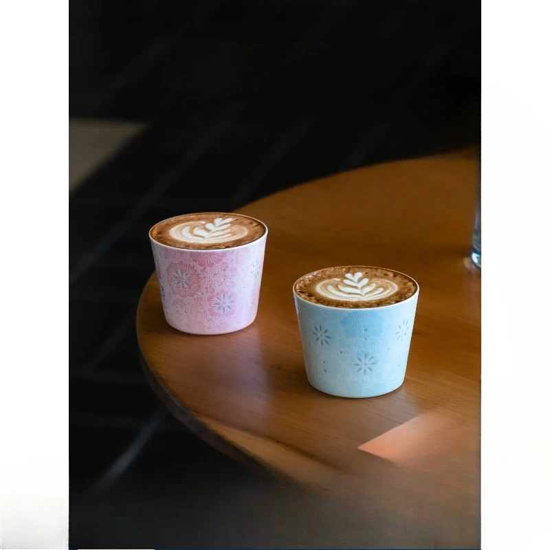 Pure handmade latte coffee cup ceramic high-value mug couple girl, birthday gift