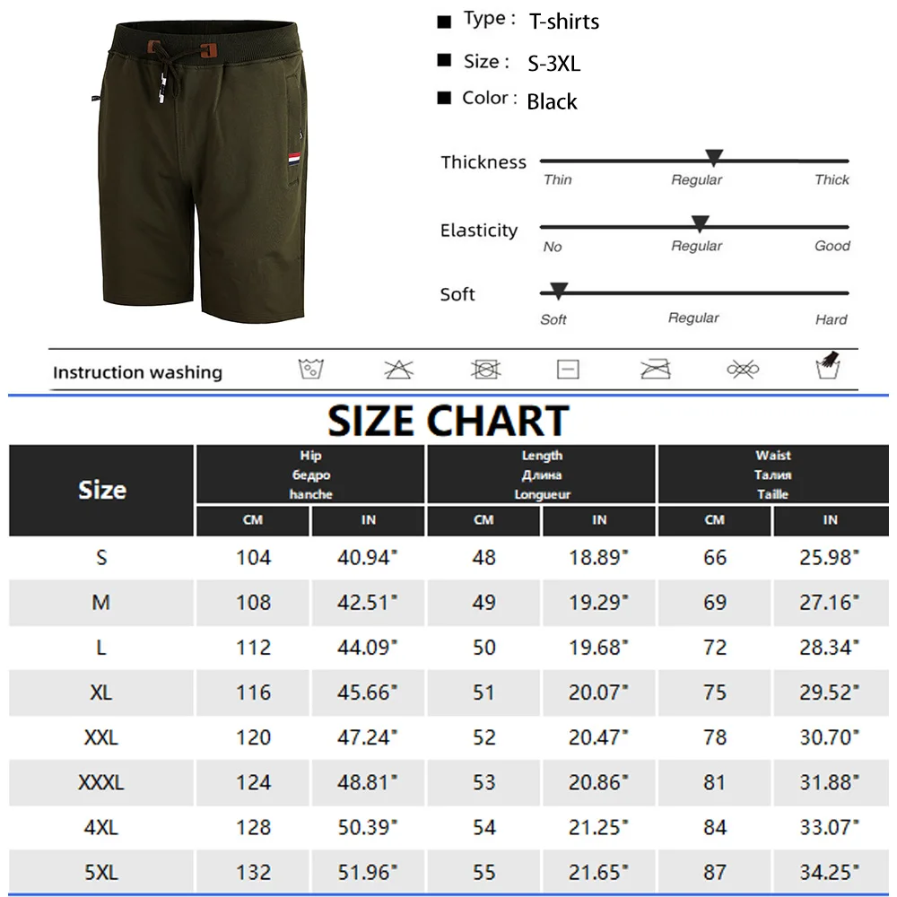 Men\'s Shorts Summer Breeches Cotton Casual Sweat Bermudas Men Black Homme Classic Clothing Beach Shorts Male