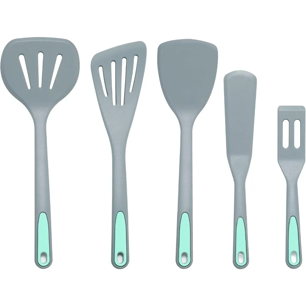 

5 Pieces Silicone Spatula Set, Non-Stick Silicone Turner Spatulas, Heat Resistance Cooking Utensils, Flip Turner for Fish, Egg,