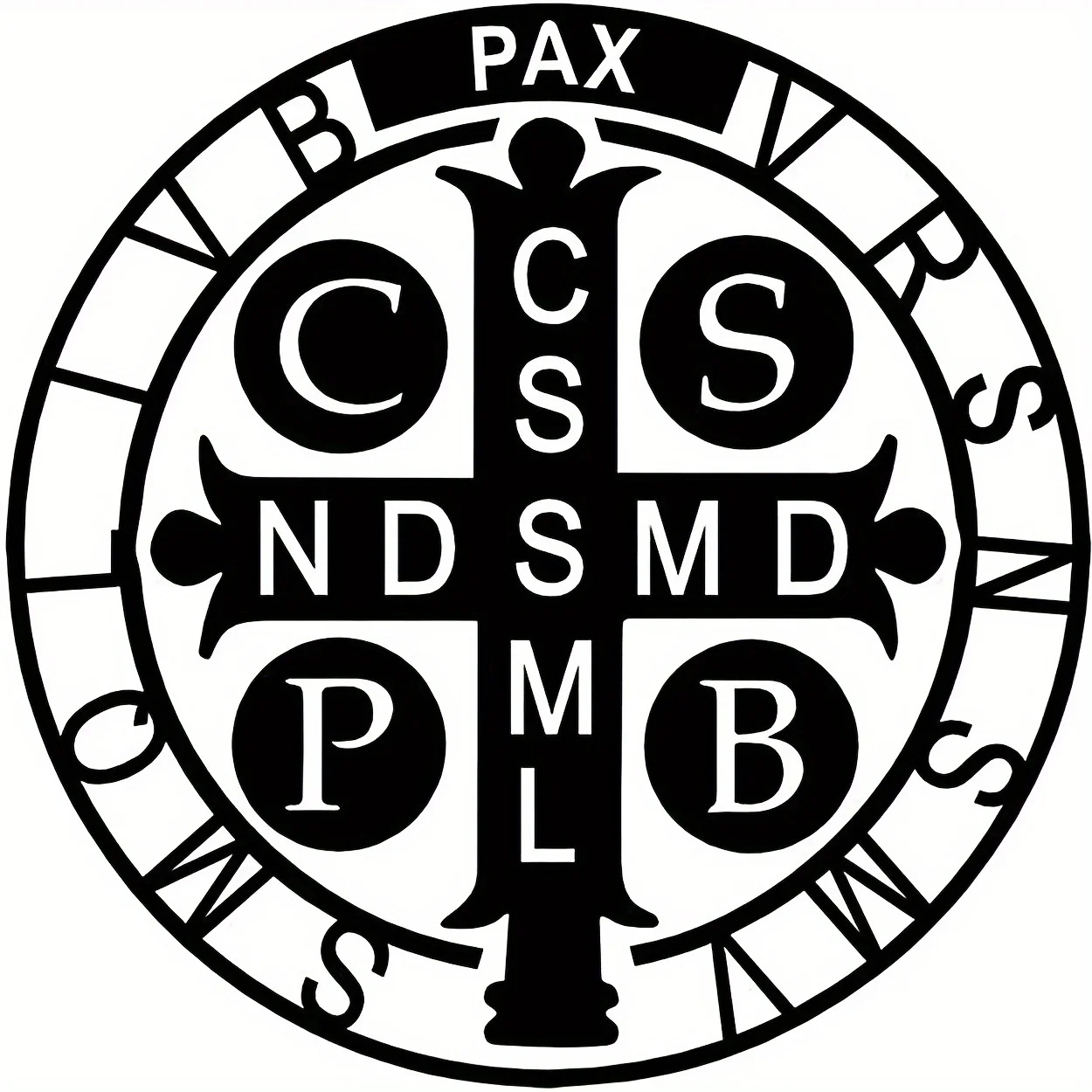 Saint Benedict Medal Sticker, Waterproof Vinyl Decal for Car Laptop Helmet Decoration