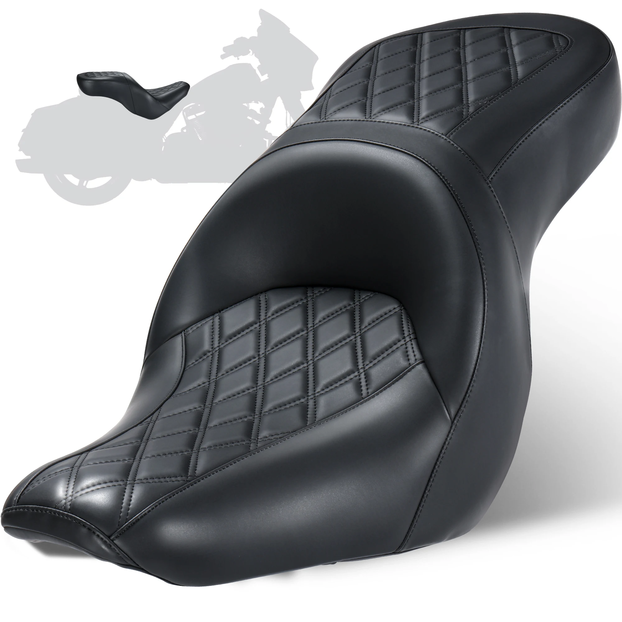 

Motorcycle One-Piece Driver Passenger Seat for Harley 2018-Up Softail Sport Glide FLSB & Low Rider FXLR FXLRS FXLRST