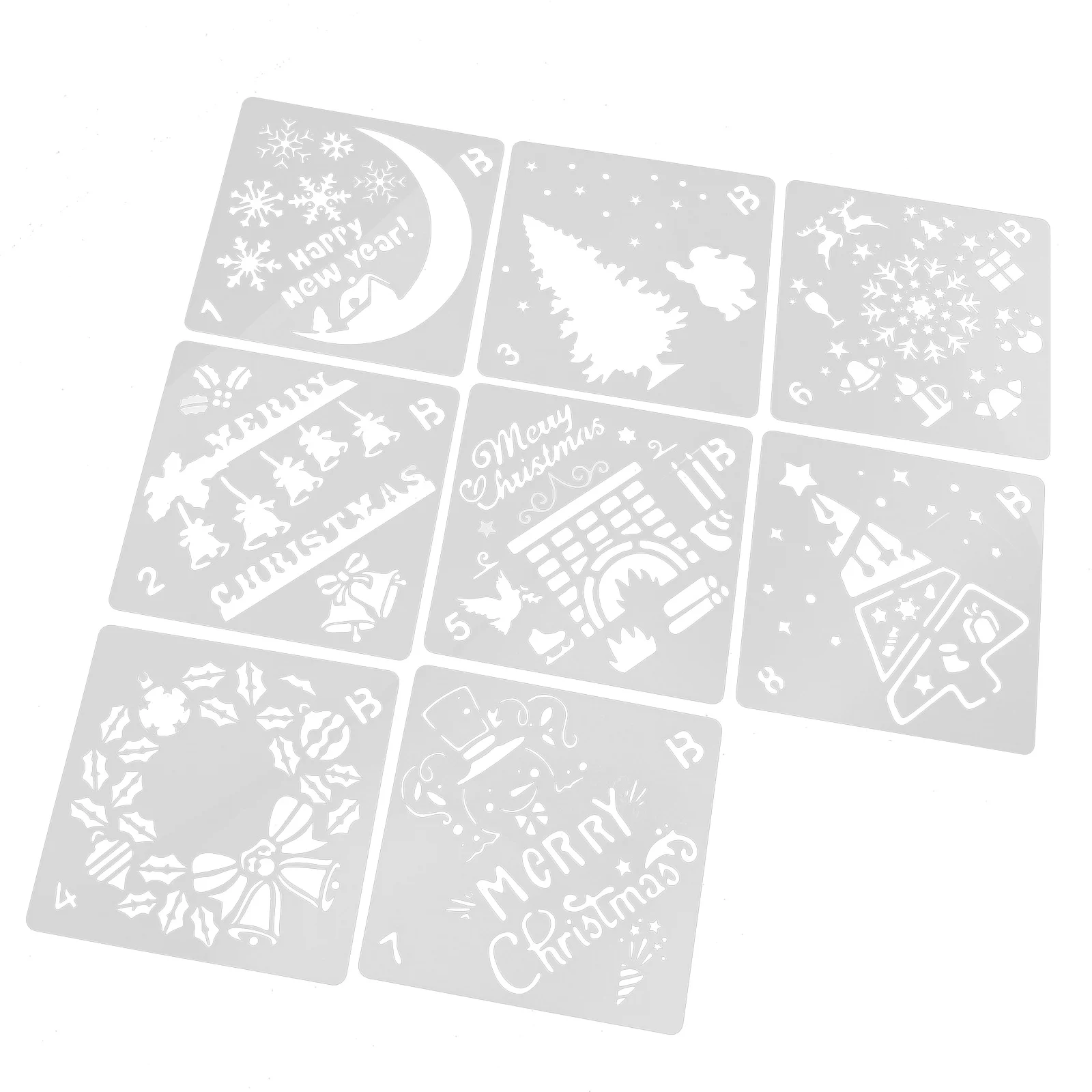 1Set Christmas Stencils Multi-Purpose Spray Templates for Home Decoration DIY Sign Stencils Xmas Craft Supplies