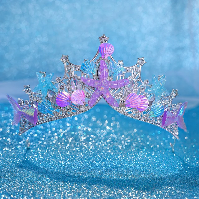 Kolorowe muszle Party Crown Headband Mermaid Tail Hat Photo Props for Girl Birthday Party Mermaid Hair Accessories