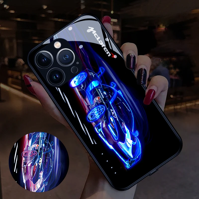 Sports car series Light Flashing colorful changing luminous mobile phone case For OPPO A55/A54/A56 F19 Pro+/A94 5G/A95 5G Reno8