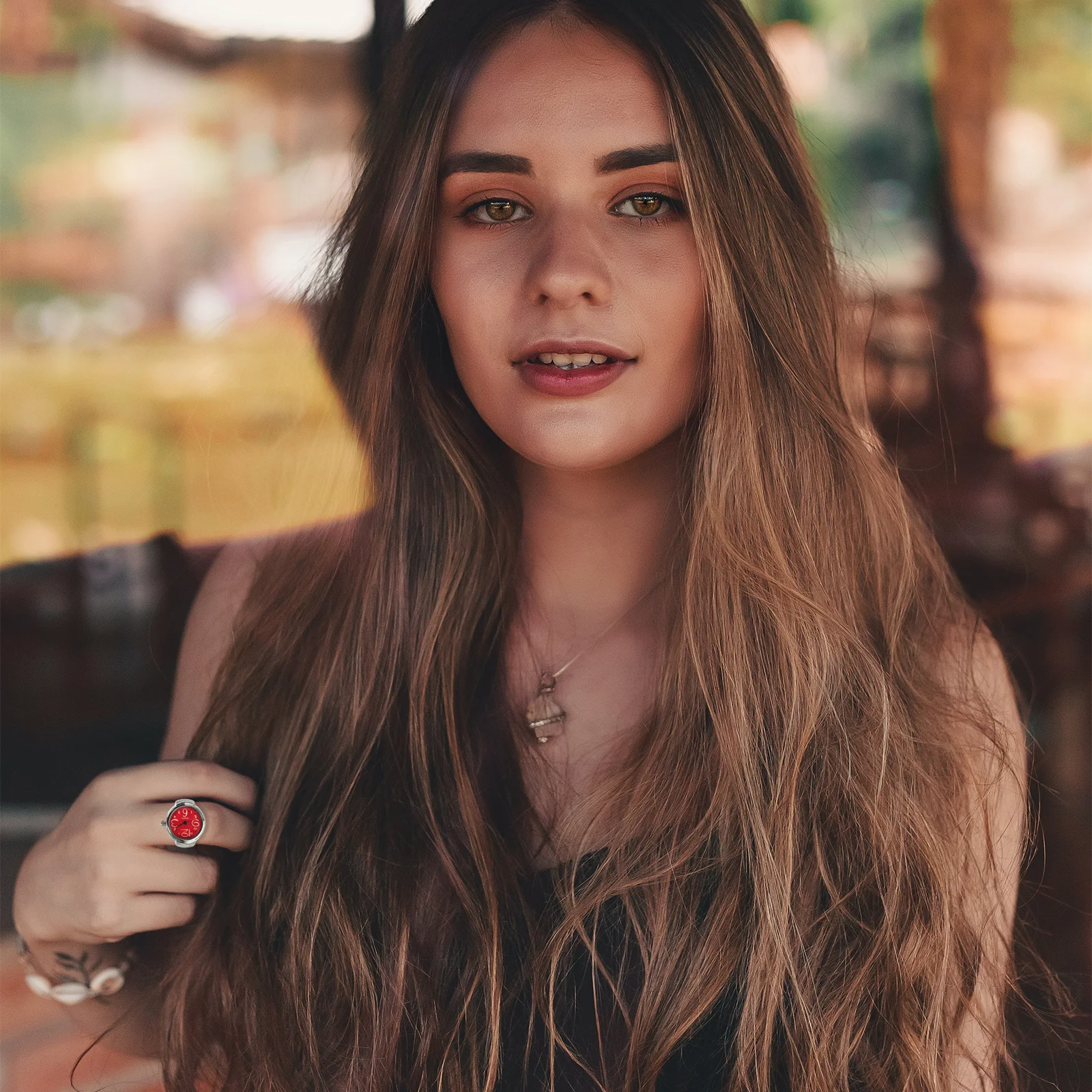 قطعتان من ساعات الزوجين ساعة دائرية لساعة كوارتز صغيرة للنساء والرجال هدية إبداعية لملابس الأصابع باللون الأحمر #3