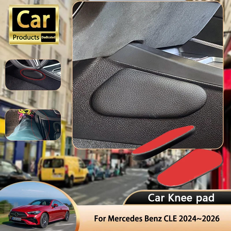 

Для Mercedes Benz CLE C236 A235 2024 ~ 2026 AMG автомобильный наколенник из искусственной кожи, центральные подушки для отдыха, подушка для поддержки бедра, авто