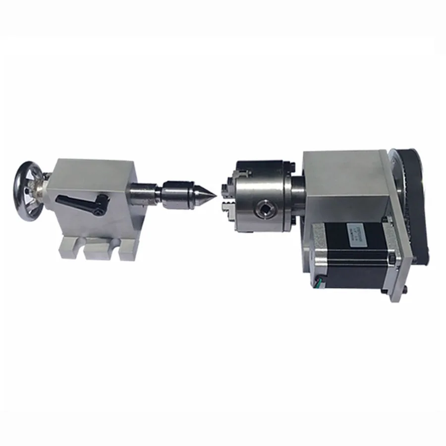 80 Chuck Carving Machine Rotating Axis Top Needle Tail Seat Fourth Axis A-Axis 4-axis CNC Dividing Head Stereoscopic Carving