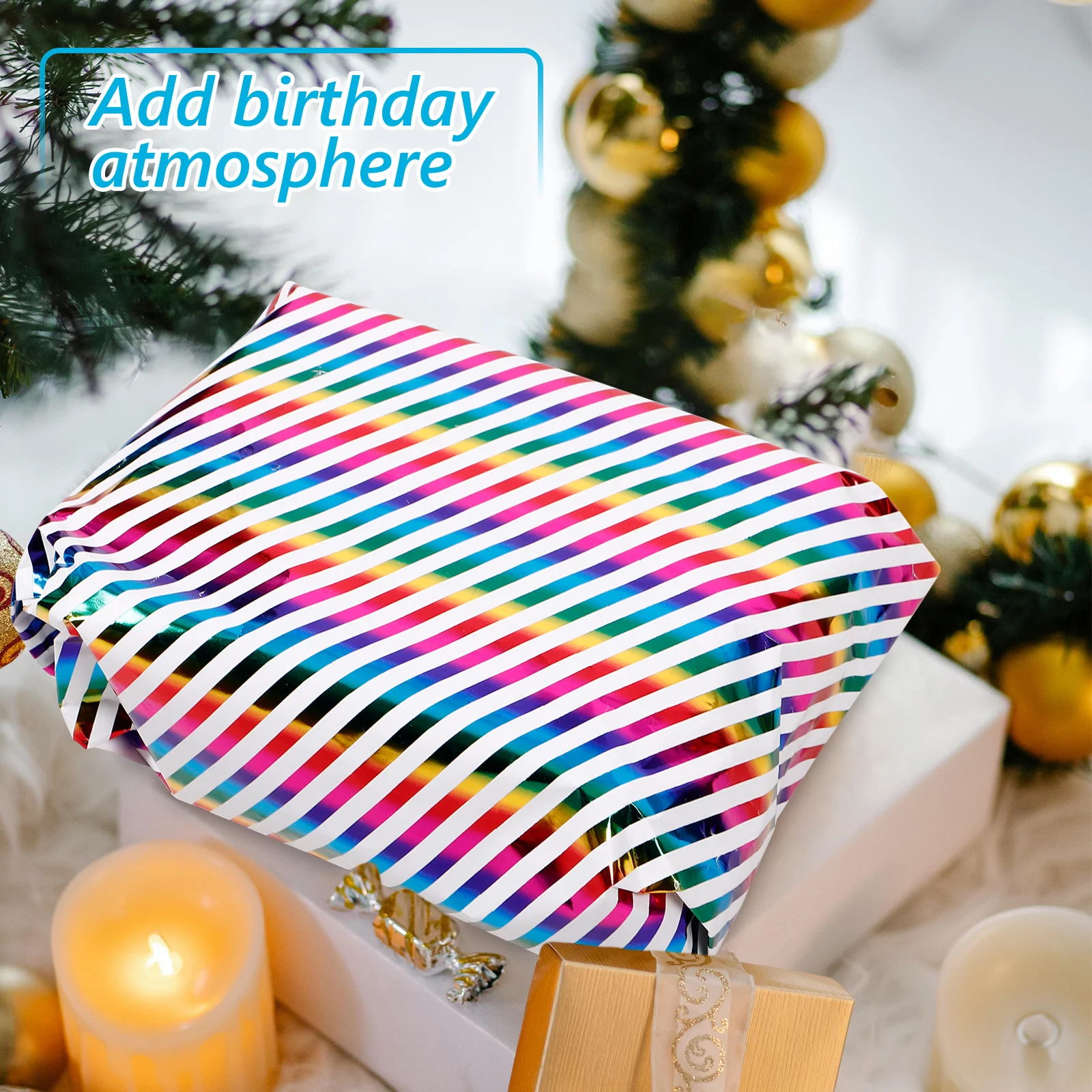 3 Sheets Vibrant Birthday Gift Wrapping Paper Printed Festival Packaging Paper Cartoon Pattern Wrapping Sheets