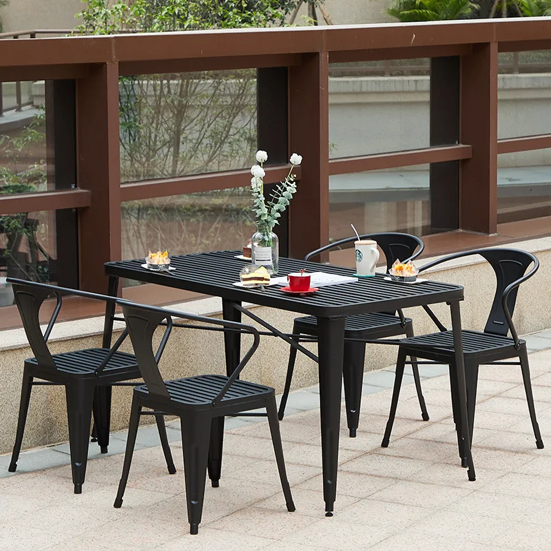 Modern simple outdoor table and chair combination outdoor open-air courtyard leisure