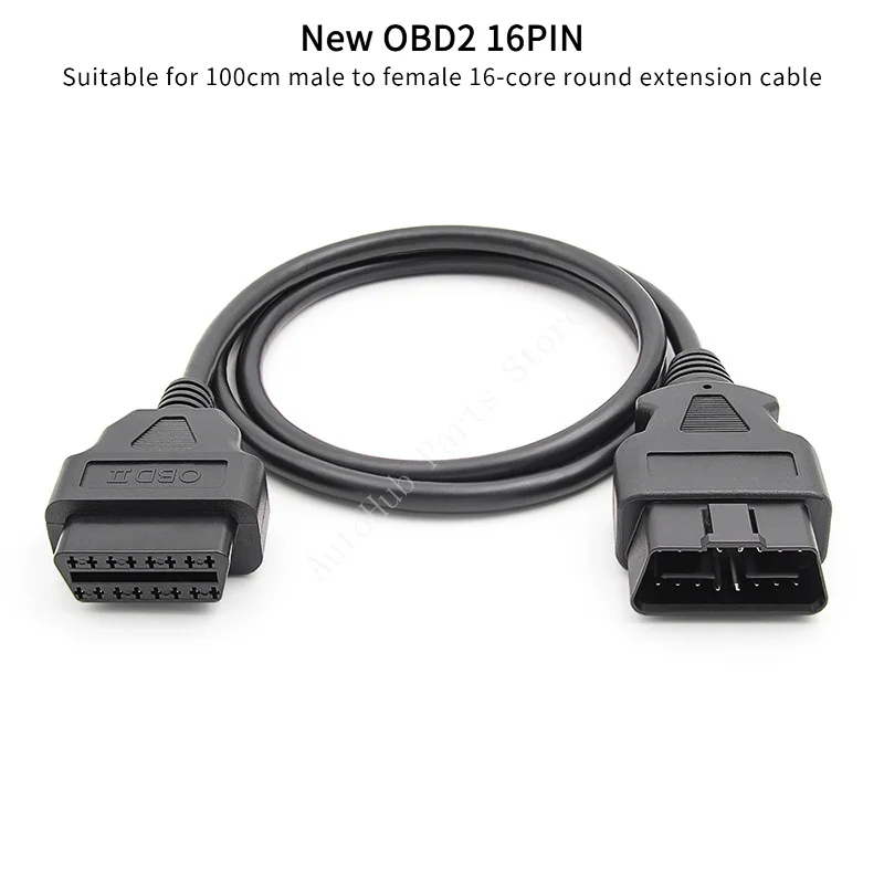 

Новый OBD2 16PIN Подходит для 100-сантиметрового круглого удлинителя «папа-мама» 16-жильного круглого удлинителя