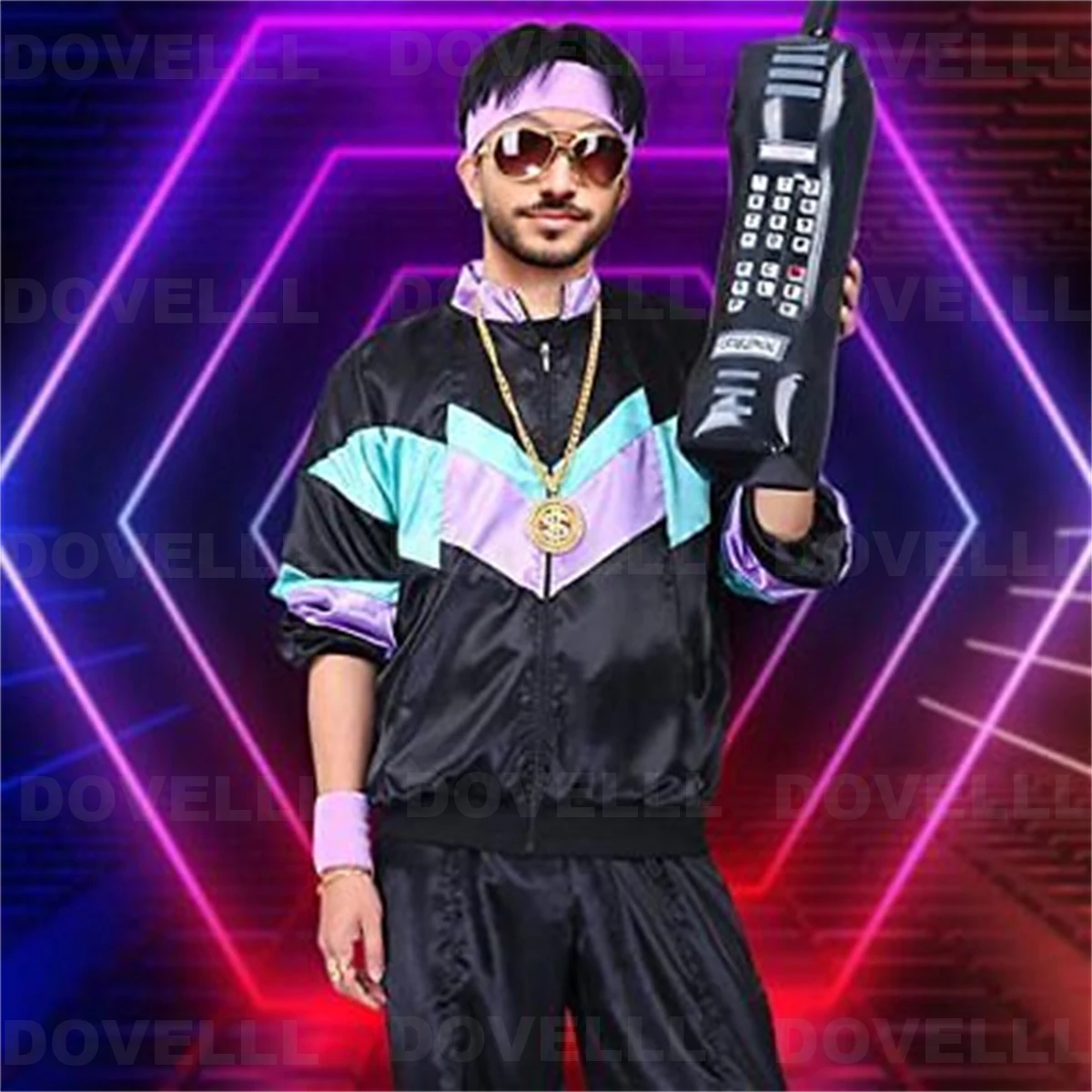 Men\'s 80s Shell Suit Fancy Dress Costume, Premium 80s Assi Tracksuit, Available Carnival Valentine\'s Day Halloween Easter Costu