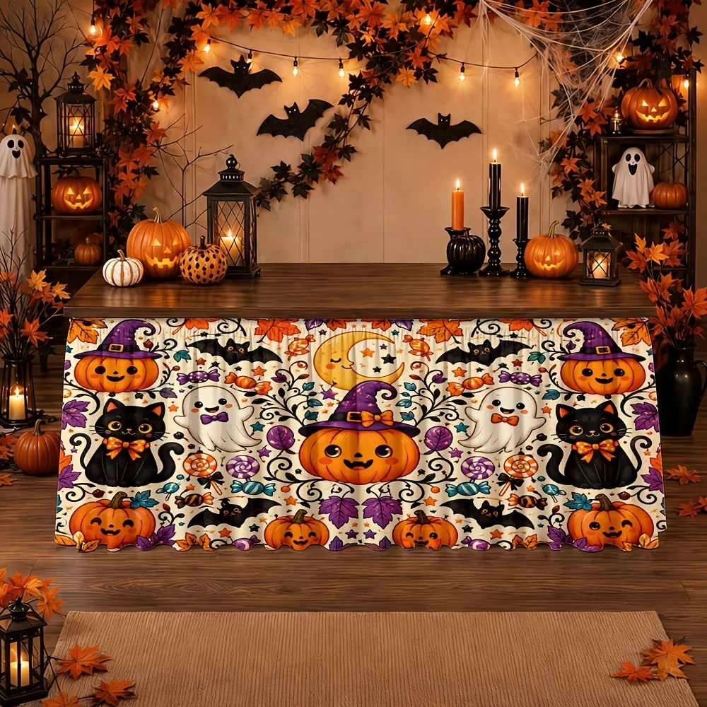 Halloween tablecloth and table runner - 1 piece - Polyester festive decoration, suitable for restaurantszyc