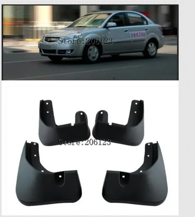 Car Mud Flaps For Kia Rio 2006 - 2011 New Pride 4-Door Sedan Mudflaps Splash Guards Mud Flap Mudguards Fender 2007 2008 2009