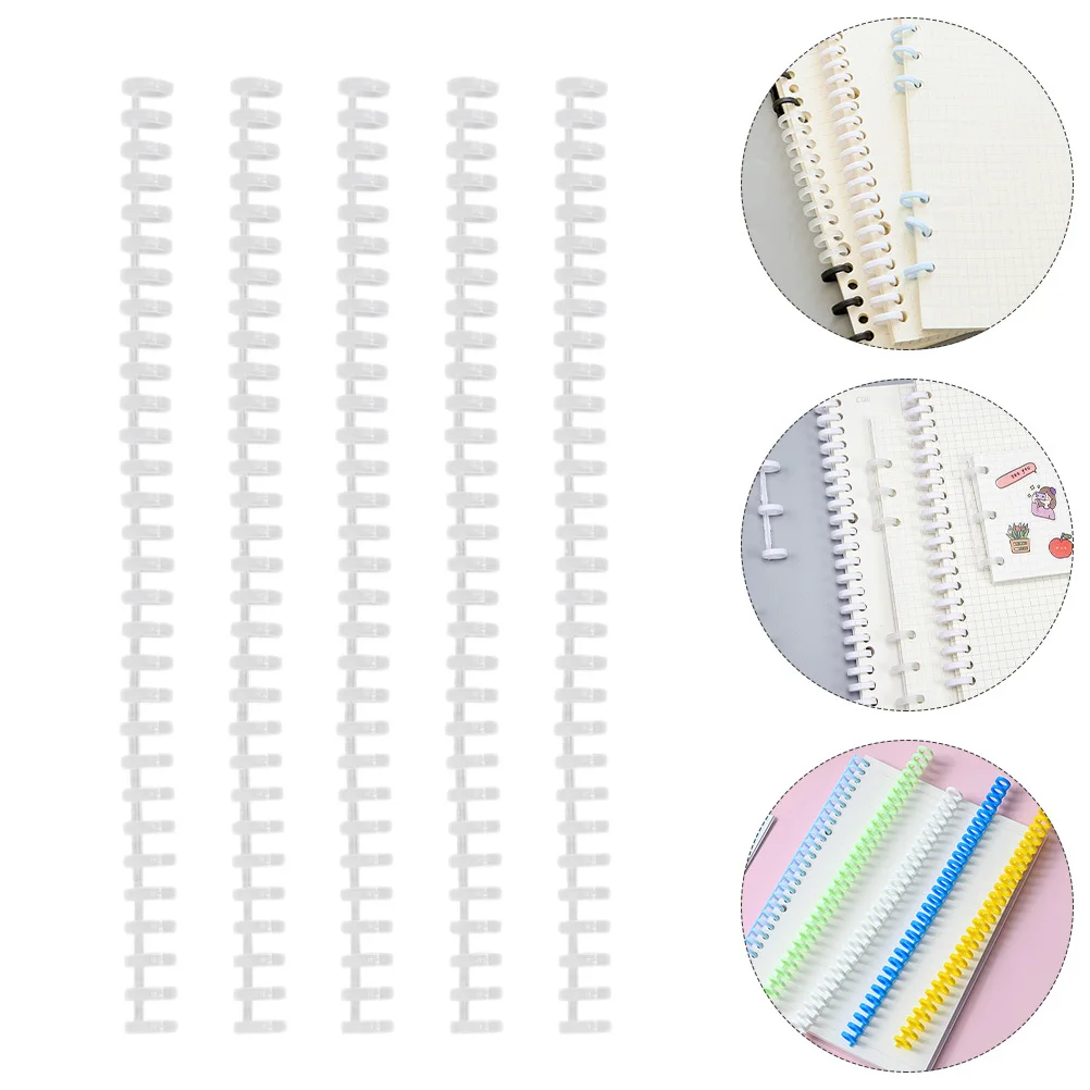 

10Pcs Notebook Plastic Binding Spiral Coils 30 Holes for A4 B5 Paper Flexible Binding Clips Office Supplies Loose Leaf
