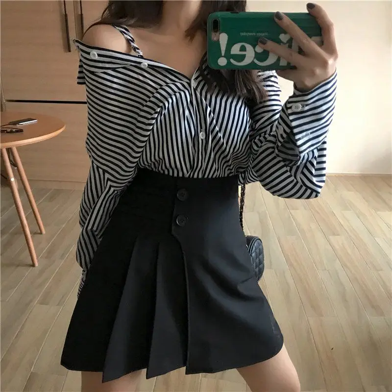 

Skirts Thick Autumn Black Basic Cozy 4XL All-match Mini Pleated Harajuku Students A-line Loose Fashion Ulzzang Vintage Chic New