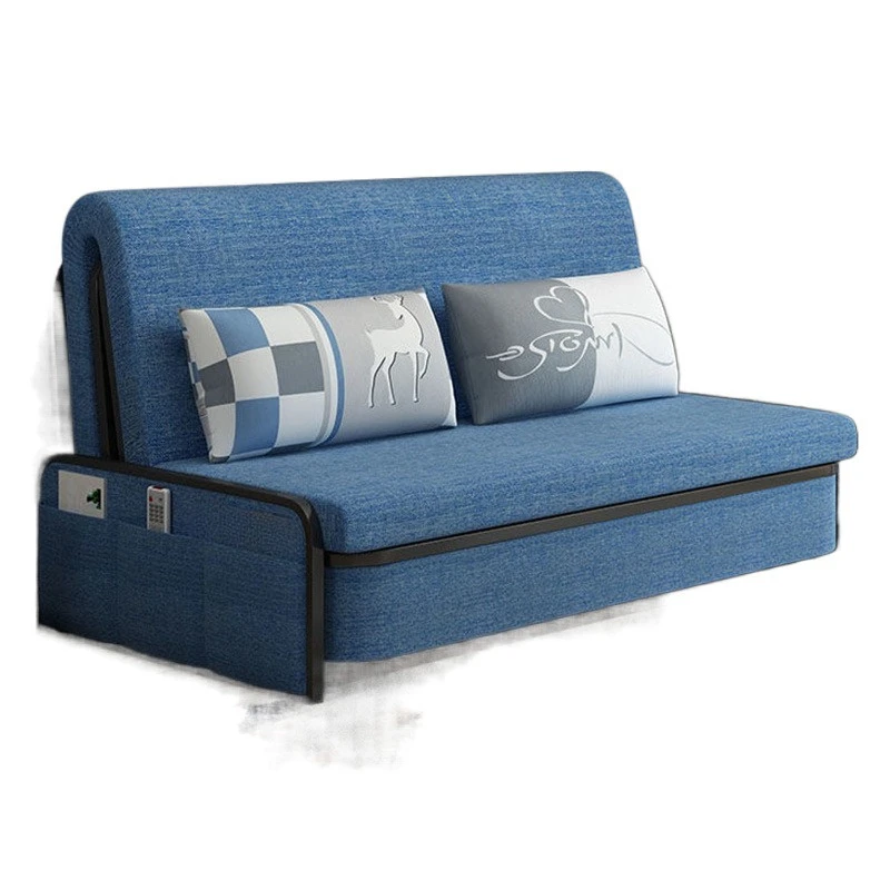 

Sofa bed dual purpose frameless wrought iron folding sofa bed retractable small apartment