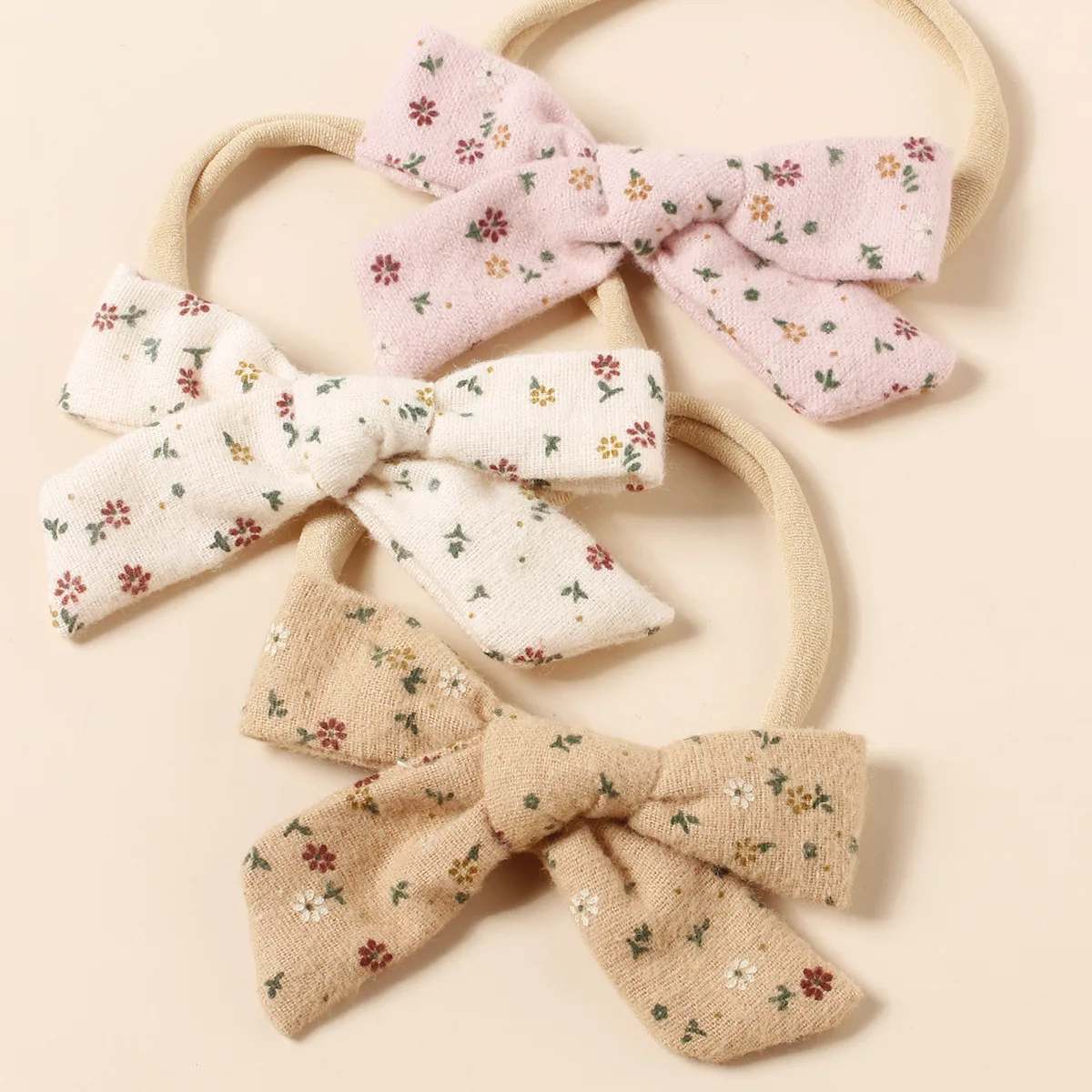 

Newborn Bows Baby Headband for Girl Cotton Bowknot Hair Accessories Nylon Band Thin Elastic Hairband Kids Photography Headwear