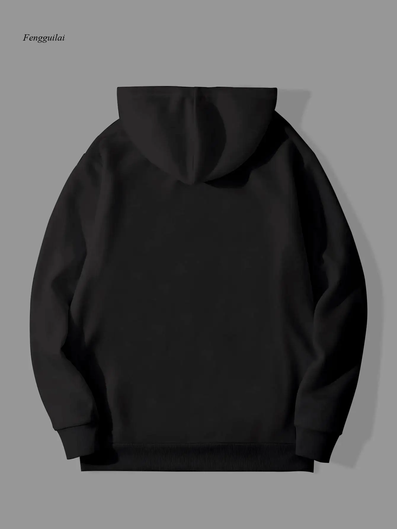 Dramatyczne sceny łowienia z czasów zimnej epoki - męskie bluzy z kapturem |   Luźny krój, materiał bez rozciągania, idealny na jesień/zimę