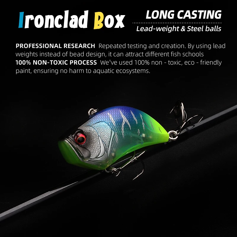 Works mágicos 5 peças por conjunto isca de pesca vibração 60mm 14.6g wobblers iscas artificiais lâmina vibratória poleiro iscas duras enfrentar