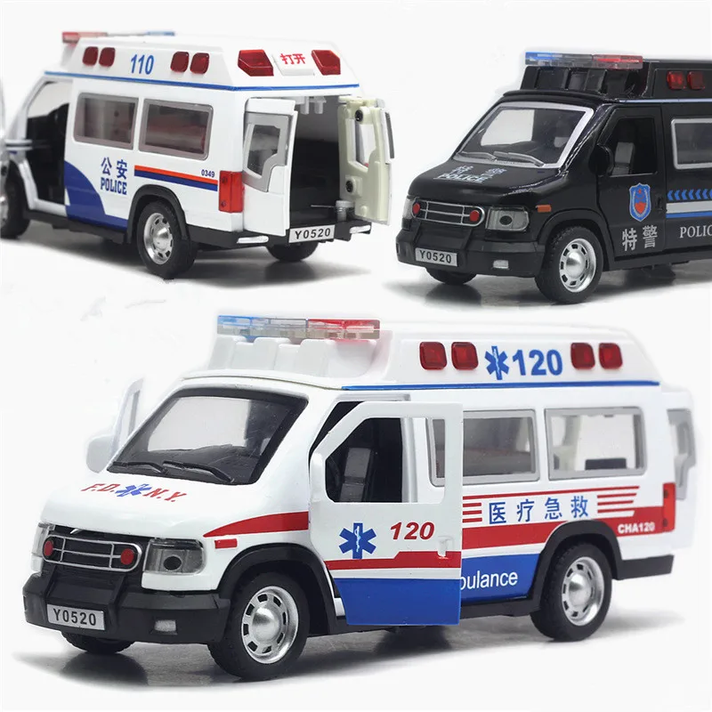 1:24 alloy pull back rescue car model,fire car toy,simulation sound and light,new children\'s toys gifts,wholesale