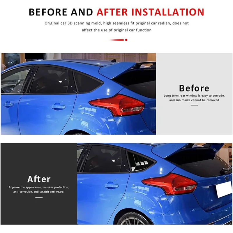 

Жалюзи заднего бокового окна для Ford Focus ST RS MK3 хэтчбек 2012-2018, аксессуары, крышка вентиляционного отверстия-A02G