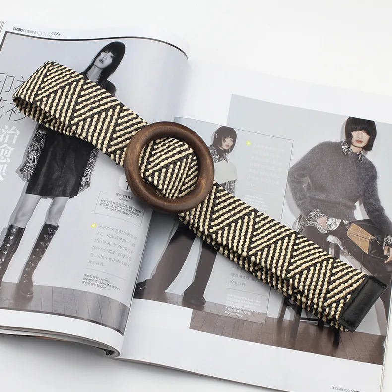 المرأة خمر محبوك مطاطا مشد الإناث Cummerbund معطف حزام فستان Decration حزام عريض J1367