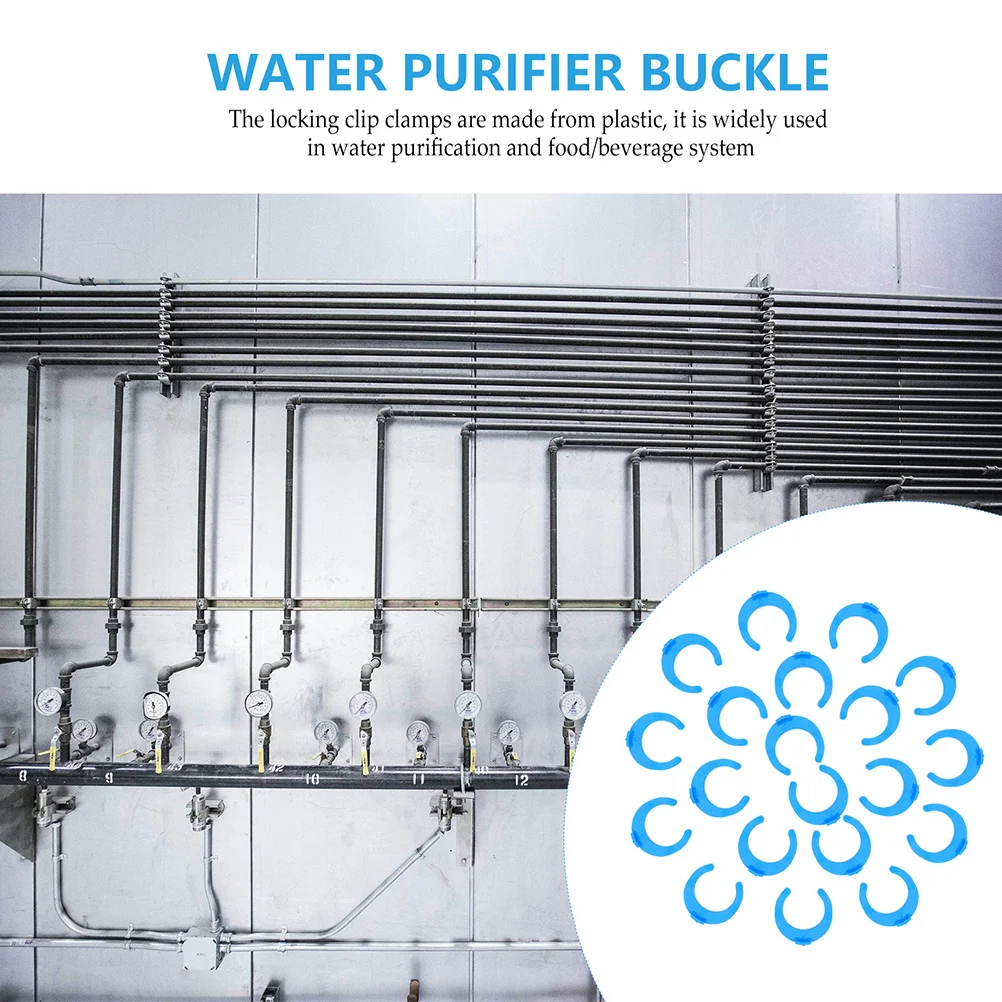 50 قطعة من مشبك تنقية المياه، تركيبات متينة وخفيفة الوزن ومقاومة للحرارة، مشبك قفل فلتر المياه