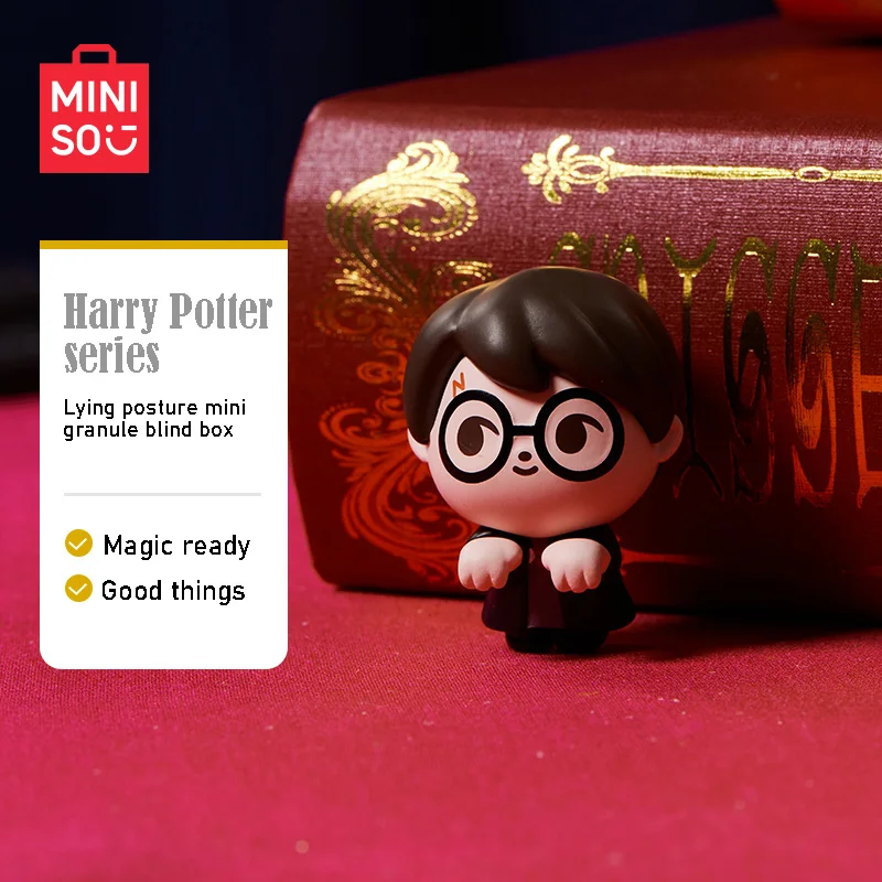 Miniso Harry Potter Series Mini Bean Lying Posture Granule Blind Box Anime Peripheral Car Ornament Figurine Dektop Girls Gifts