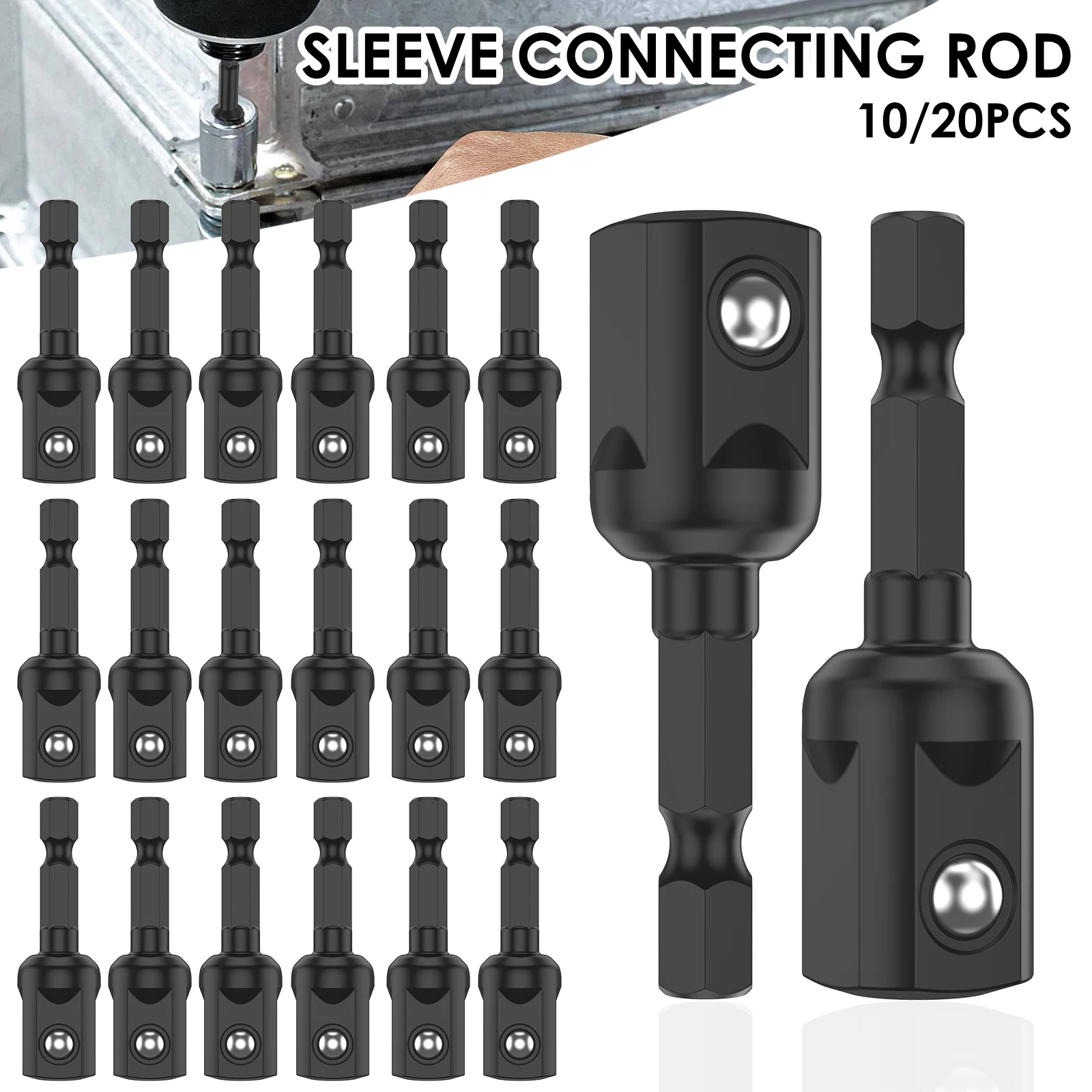 10/20Pcs 1/2 inch Impact Socket Adapter Nut Driver Drill Bits Hex Shank Extension Rod for Impact Driver Screwdriver Handle Tool