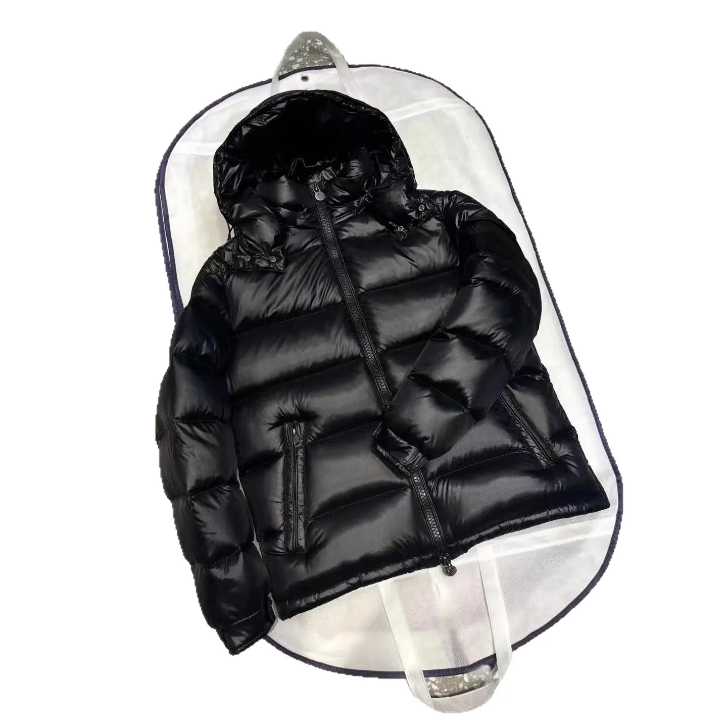 

Thick Warm Glossy Duck Zipper Male Shiny Hooded Youth Women Jacket White New Winter Bright Down Men Fashion Casual Parkas Coat