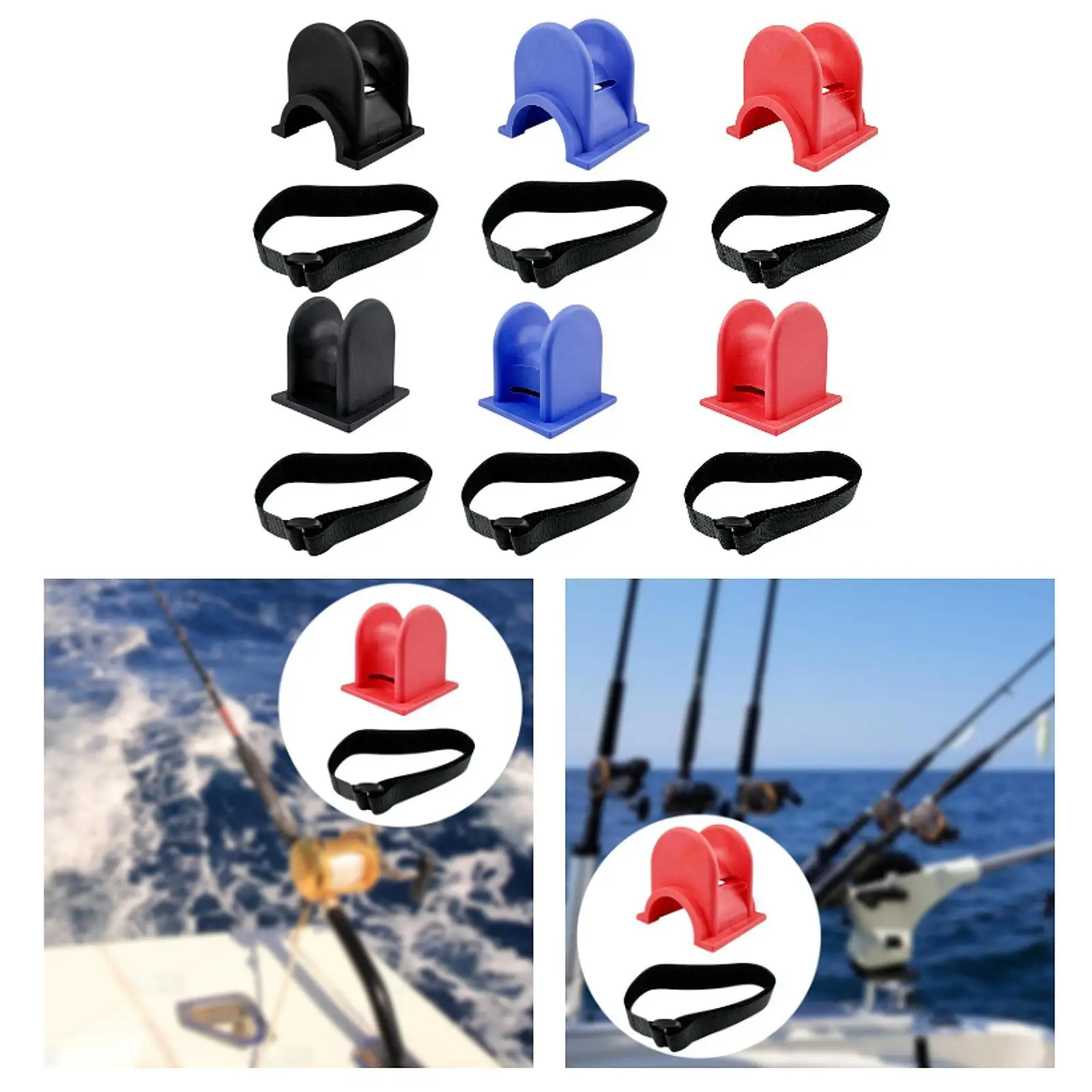 

Clip on Kayak Fishing Rod Holder Universal TPE Bracket Clamp Mount Boat Accessories for Outdoor Fishing Tools