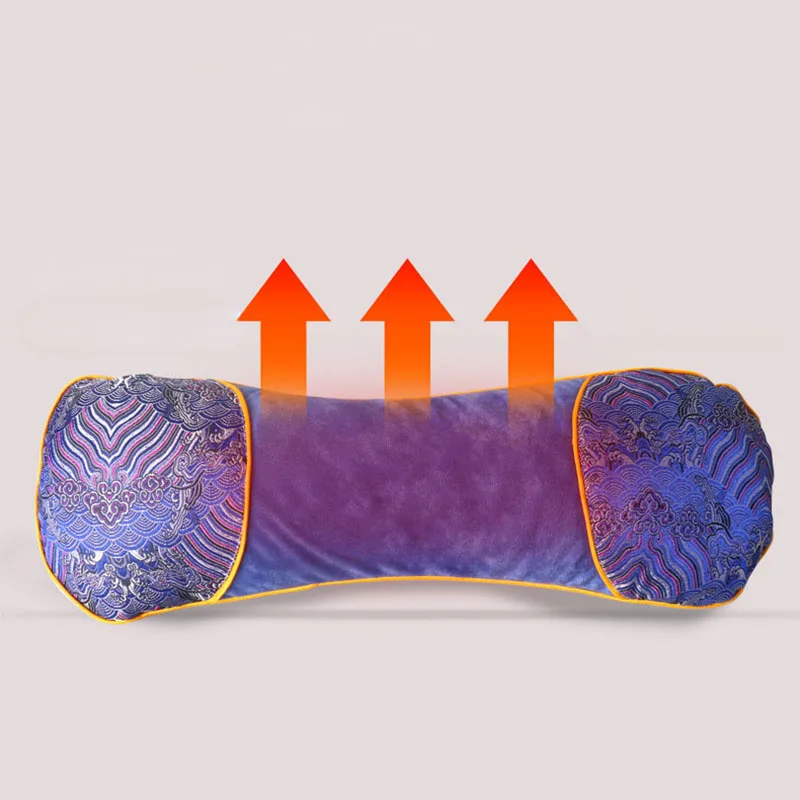 وسادة طبية صينية للتدفئة ، تخفيف آلام عنق الرحم ، ملء خشب الشيح المخملي ، وسادة الخصر أو الرقبة ، تساعد على النوم القطني