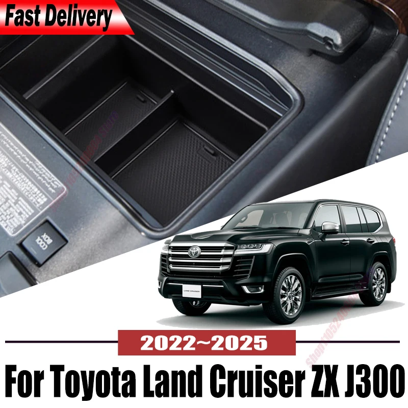 For Toyota Land Cruiser ZX J300 2022~2025 SUV Car Central Armrest Storage Box Holder Console Organizer Auto Interior Accessories