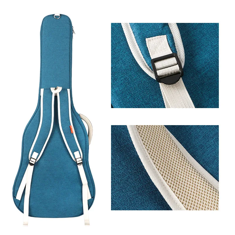 Transparent Acoustic Guitar Bag Double Straps Gig Case Waterproof Backpack for 40/41 Inch Beijing Opera Patteren Guitar