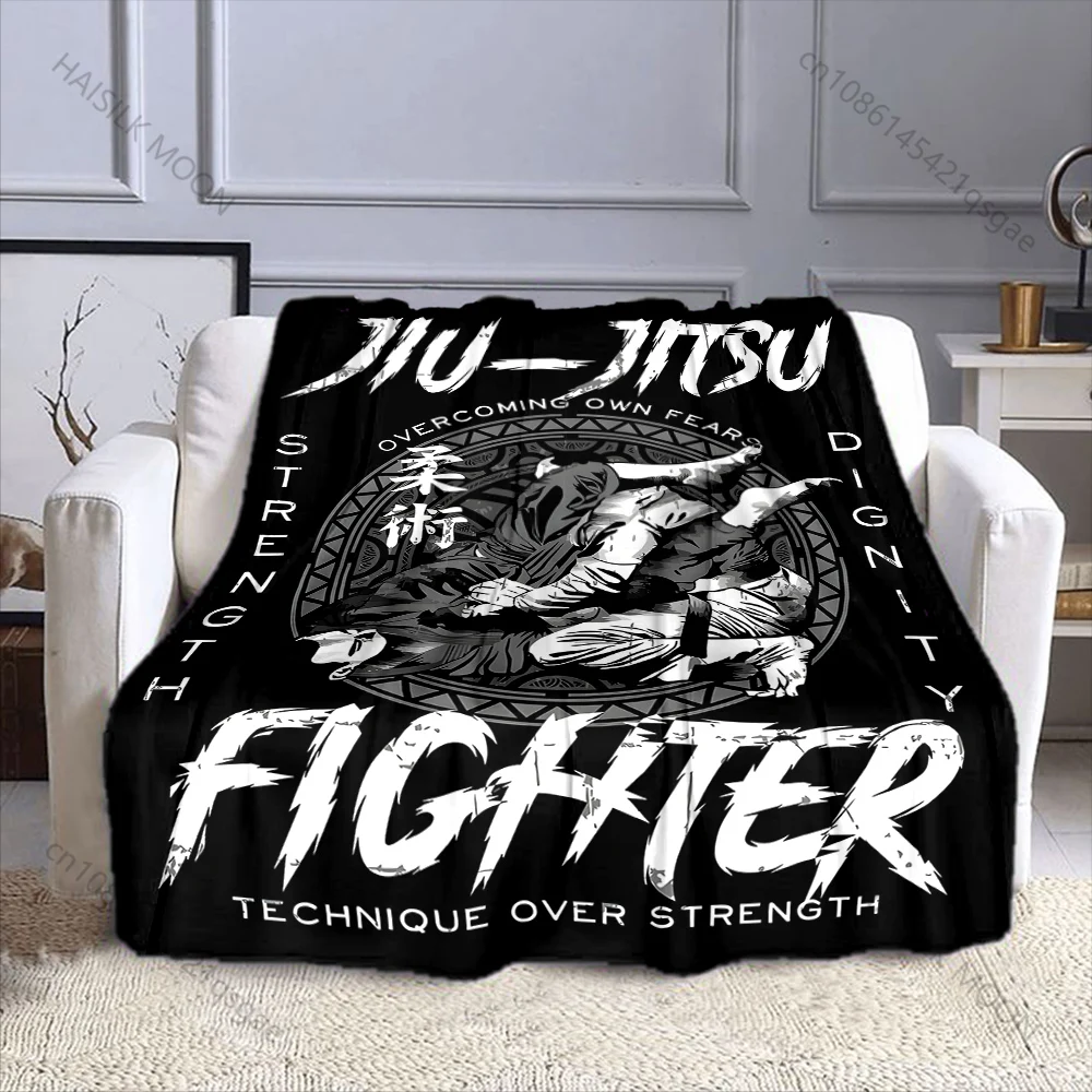 1PC Jiu-Jitsu grappling Print Adult Children Warm Blankets Home Travel Car Soft Comfortable Suitable for all seasons
