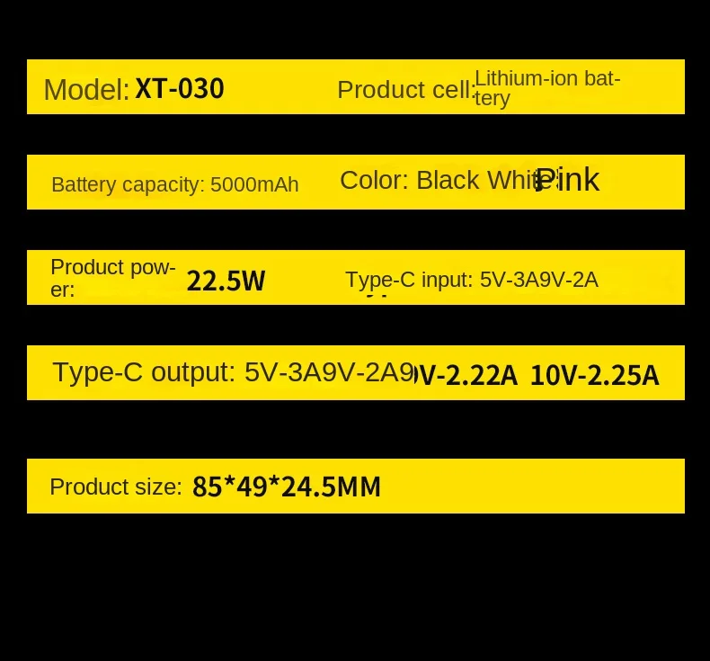 بطارية محمولة قابلة للاستبدال باور بانك (باستثناء البطارية) بطارية مناسبة موديل 21700