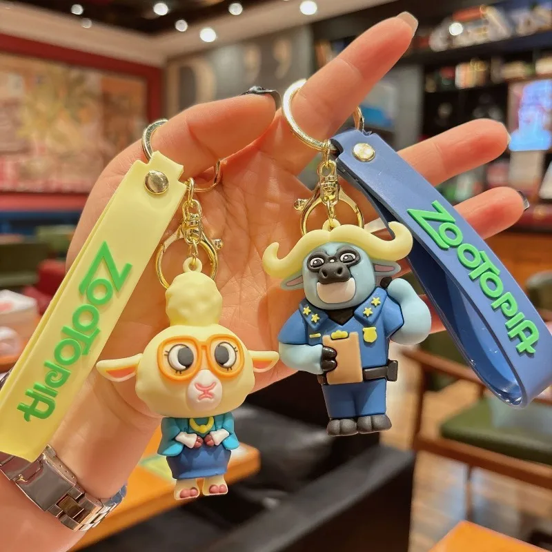 Nuevo Llavero de Anime Zootopia, Creativo y Divertido, con Muñecos de PVC de Judy y Nick, Colgante para Coche, Llavero para Hombre y Mujer, Pequeño Colgante para Bolso, Regalo