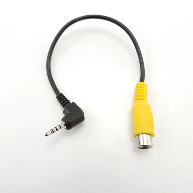 1PC 2.5mm Stereo Jack Male AV Plug To RCA Female Connector Wire AV Video Cable Adapter for GPS Rear Camera Converter 20cm s1