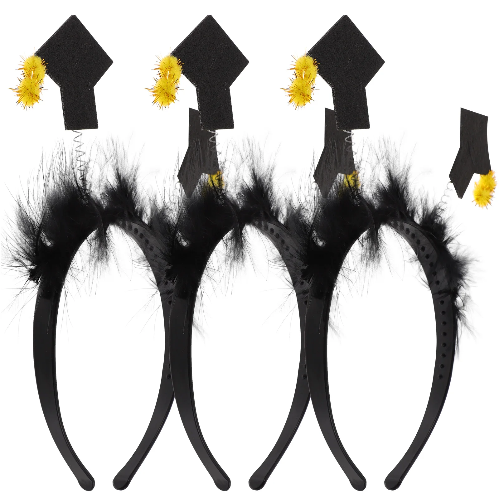 

3pcs Graduation Headb Decorative Hairb Elastic B Felt Cap Tassel Grad nament Photos Props Prom Wedding Accessories