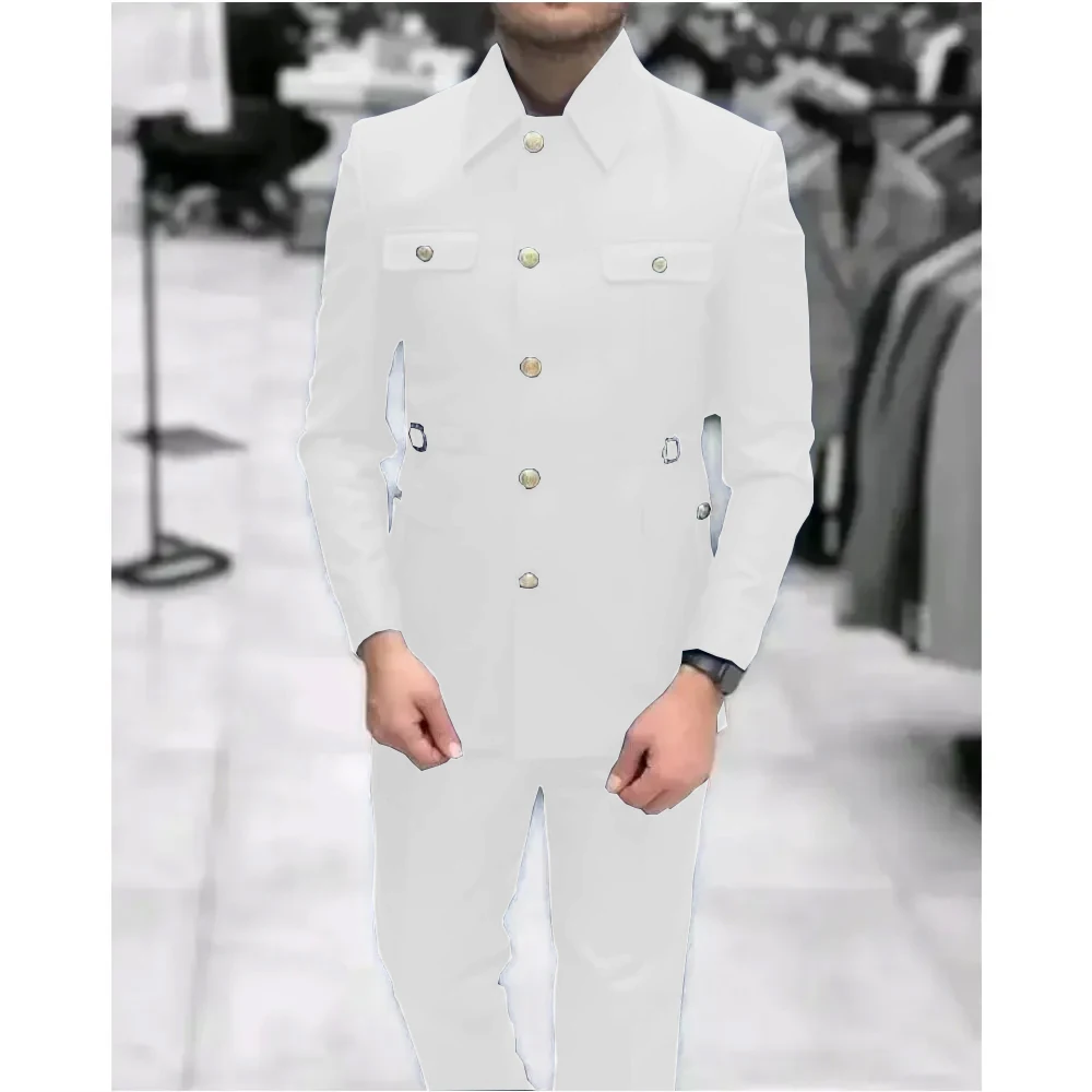 NONE Men Mandarin Collar Suit Slim Fit 5