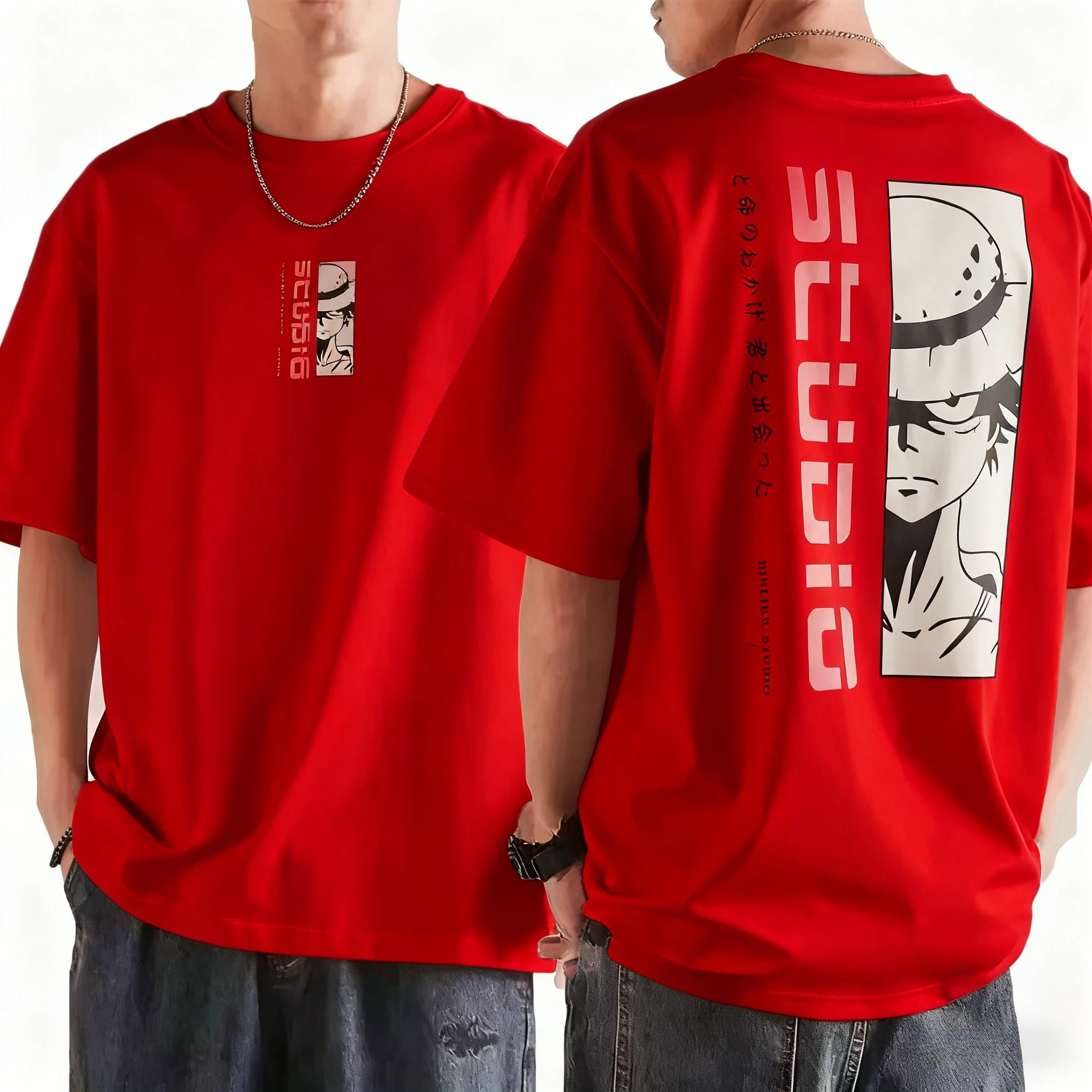 

Футболка из чистого хлопка Monkey D Luffy, повседневная модная одежда в стиле аниме