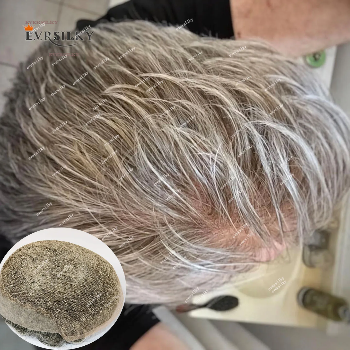 

Natural Hairline Q6 Breathable Lace Front & Pu 1B40 1B65 1b80 Gray Male Wigs Mens Toupee Human Hair Blonde Capillary Prosthesis