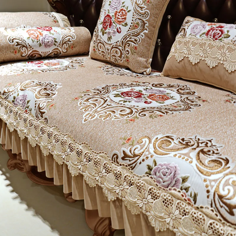 Copridivano europeo di lusso Jacquard goffratura ciniglia divano cuscino antiscivolo copridivano combinazione fodera decorazione della casa