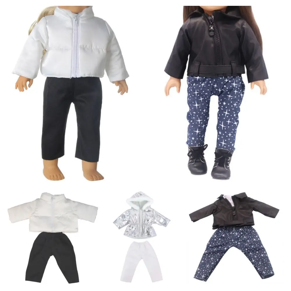 Creative 18in/43cm Doll Down Jacket Black Trousers Doll Accessories Doll Clothes Toy Down-filled Coat Mini Winter Padded Clothes