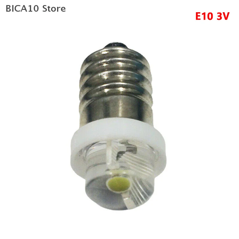 1Pc 3V/4.5V/6V 0.5W Torch Flashlight Bulb 6000K White LED E10 Socket Replacement Bulb for Torch LED Bulb