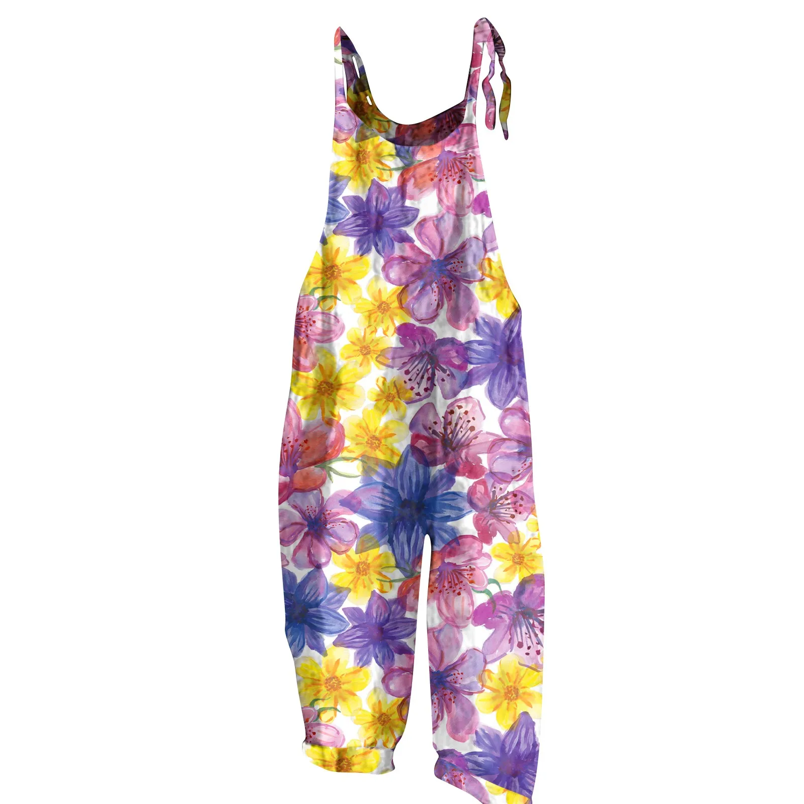 2023 Vrouwen Losse Casual Bib Overalls Katoenen Linnen Rompertjes Mode Zakken Lange Jumpsuits Wijde Pijpen Strappy Tuinbroek