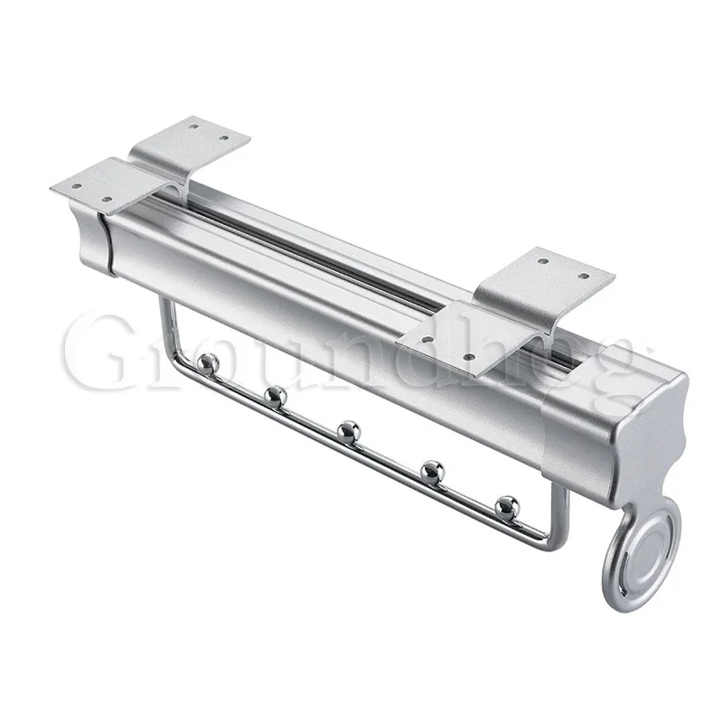 Shallow Wardrobe Clothes Rail Telescopic Top-Mounted Hoisting Storage Hanger Device Longitudinal installation With Silent Slide