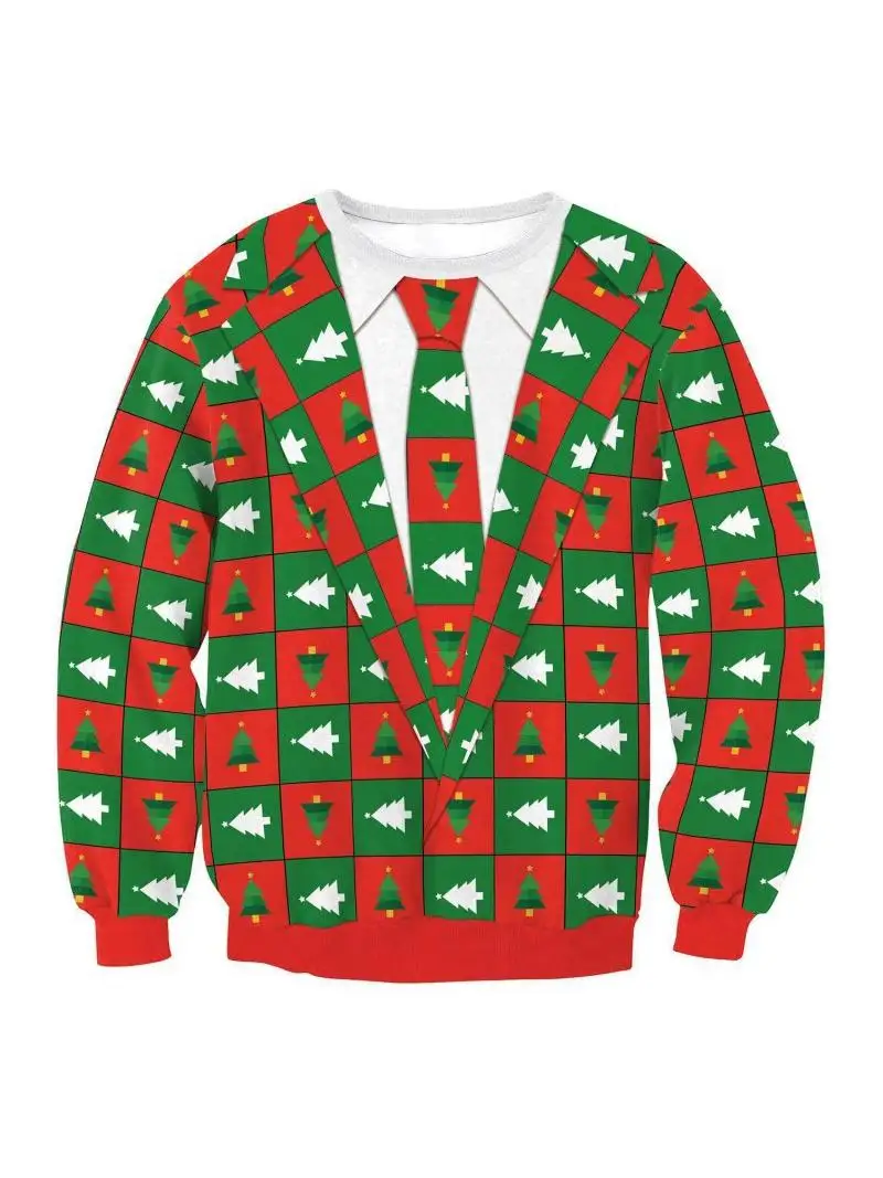 Cisas Tree 3D الطباعة الرقمية البلوز جولة Ne Long Sve هوديي عارضة الرجال النساء مريحة فضفاضة تناسب الخريف الشتاء #2