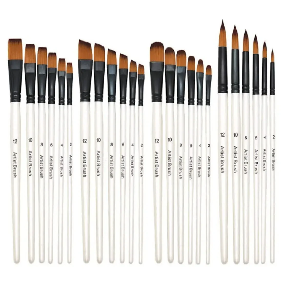 6pcs Artist Paint Brushes Set Nylon Tips Artist Paint Brushes For Acrylic Oil Watercolor Acrylic Painting Body Face Rock Art